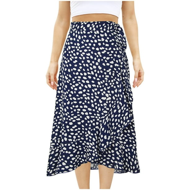 Vestido con estampado de flores a la moda para mujer Falda con diseño de arrugas irregulares de frenillo de una pieza de cintura alta Wmkox8yi FGJ2187