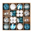 thumbnail image 1 of 36 bolas navideñas decorativas para colgar, removibles y fáciles de hacer. Azul blanco, 1 of 9