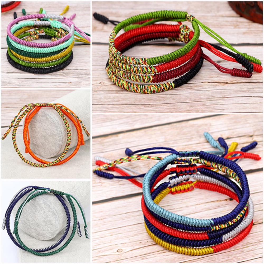 Woven Hippie Bracelets for Teen Girls, Adjustable Girl Braided String  Friendship Bracelet for Women, Boho Braid Rope Surfer Jewelry for Men,Style  4，G151542 