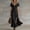 Black, variant on QUNYINEY Cotton Womens Summer Dresses Pink Button Short Sleeve Long A Line Dress Casual Loose Fit V Neck with Slit Dresses