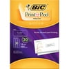BIC Print and Peel Mailing Labels, 1" X 2 5/8", Clear, 30 labels per Sheet, 12-Sheets