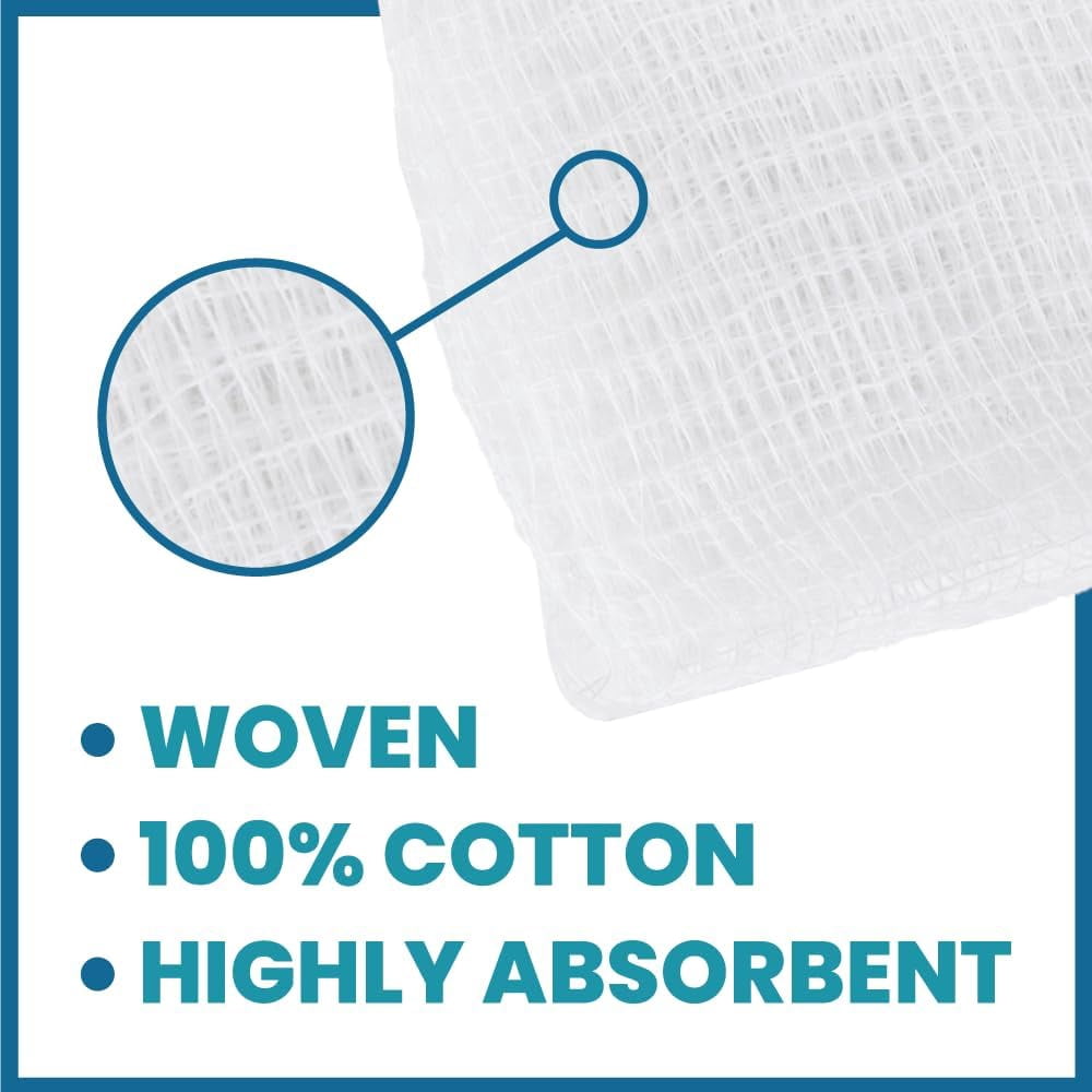 Oasis 2 x 2 inch Gauze Sponges, 100% Cotton, 12-Ply Woven Non-Sterile Gauze, 1 Case of 8000