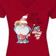thumbnail image 4 of Inktastic God Bless the USA Gnome Women's V-Neck T-Shirt, 4 of 5