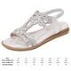 thumbnail image 2 of Zapatos para caminar bohemios sandalias de playa informales con flores de diamantes de imitación para mujer, 2 of 9