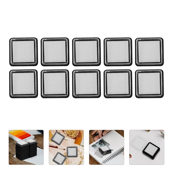 ROSENICE 10Pcs Ink Pad Set Empty for DIY Projects White Plastic Sponge