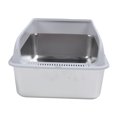 thumbnail image 1 of Acero inoxidable Caja de Para Gatos con tapa, Lados Altos Bandeja de Para Gatos de Metal, Antifugas de Orina Caja de Para Gatos Semicerrada para Gatos, 1 of 7