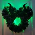 thumbnail image 2 of 16" Halloween Decoration Horror Wreath Pendant Window Door Hanging LED Lights Garland Halloween Decor for Home Party Accessories, 2 of 5