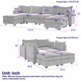 thumbnail image 2 of Cloud Couch Sectional, 113.5'' U-Shaped Modular Sofa for Living Room, Corduroy Sectional Couch with Storage Ottoman & Chaise, 6-Seat Convertible Living Room Furniture - Dark Gray, 2 of 10
