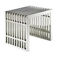 thumbnail image 1 of Oaken Small Bench in Chrome, Metal Bench,  Polished Bench in Chrome, Small Metal Bench, Entry Bench, Metal Modern Bench in Polished finish, 1 of 3