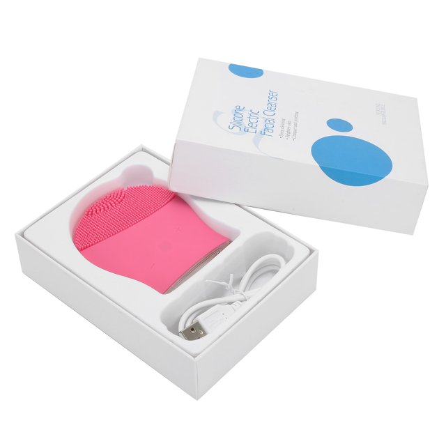 Limpiador facial eléctrico, cepillo de limpieza facial, cepillo de limpieza facial de silicona resistente al agua, cepillo de masaje facial, diseño aerodinámico