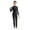 Black, variant on Girls Shiny Rhinestone Full Body Length Unitard One Sleeve Gymnastics Dance Ice Skating Jumpsuits Black 10