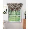 thumbnail image 2 of Waterfall Valances for Windows, Farm Plaid Kitchen Sheer Valance Curtains, West Texas Star Rustic Farmhouse Black Brown Rod Pocket Elegant Swag Valances for Living Room Bedroom, 47.2"x38.5", 1 Panel, 2 of 8