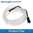 thumbnail image 5 of Unique Bargains 2m EL Wire Cable LED Glow String Light Car Interior Lighting Strip Flexible Neon Light for Car Decoration USB(5V) White, 5 of 7