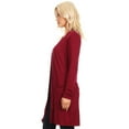 thumbnail image 3 of Moa Collection Women's Classic Open Front Long Sleeve Cardigan with Side Pockets, 3 of 4