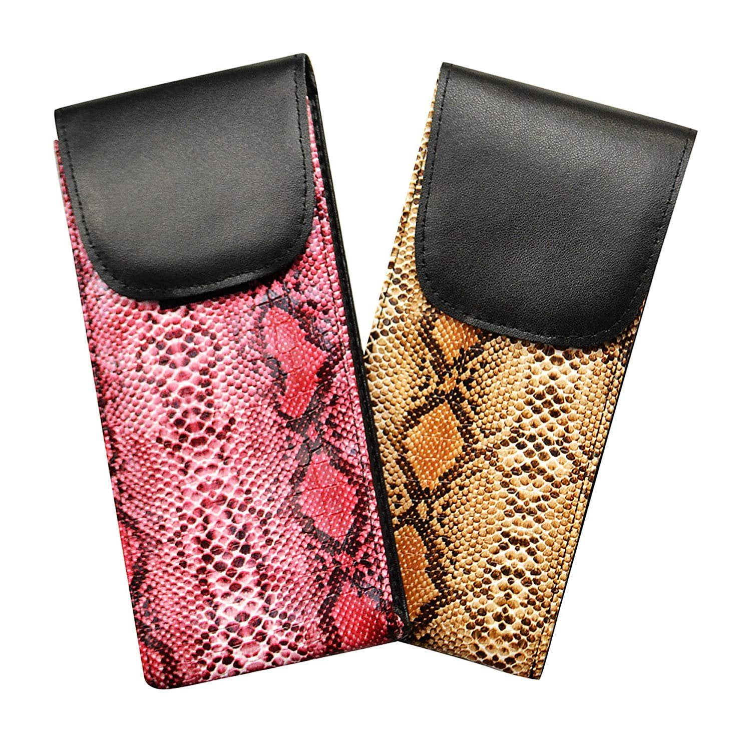 2 Pack Soft Eyeglass Case With Velcro Flap, Slip In Glasses Holder For