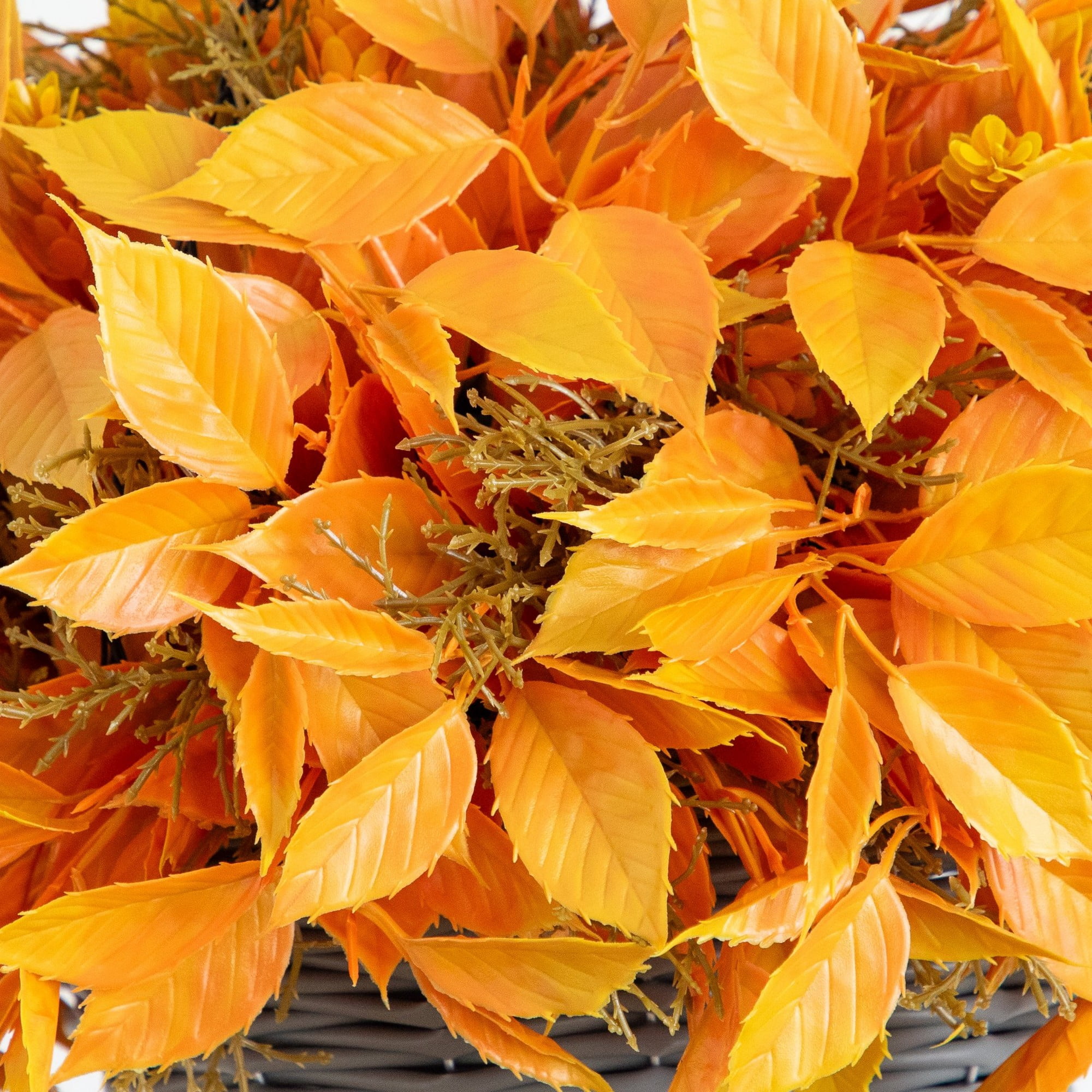22in. UV Resistant Autumn Artificial Fall Foliage Hanging Basket (Indoor/Outdoor)