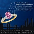 thumbnail image 2 of Gem Stone King 14K Two Tone Gold Pink Moissanite and Lab Grown Diamond Engagement Ring for Women | 2.90 Cttw | Oval 9X7MM | Gemstone Birthstone | Size 6, 2 of 6