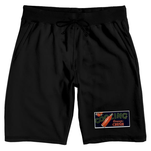Orange Crush Cooling Orange Men's Black Graphic Sleep Shorts-3XL