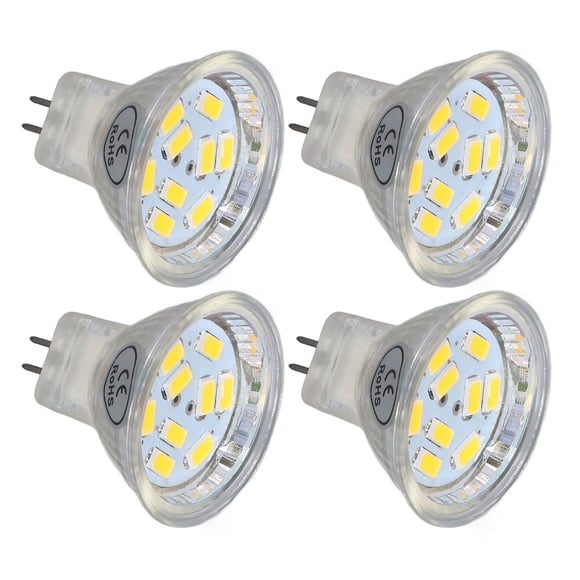 Ampoules MR11, 4 Pcs 3W 300lm Base Universelle 120 Angle d'Éclairage MR11 Projecteur 9 LED Sans Scintillement Sans Dissipation de Chaleur 360 Faciles à Installer Ampoules Halogènes LED de Remplacement