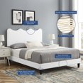 thumbnail image 2 of Platform Bed Frame, King Size, White, Velvet, Modern Contemporary, Bedroom Master Guest Suite Room, 2 of 10