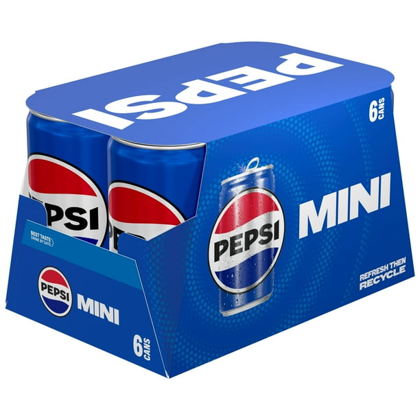 Pepsi 6-pack, 7.5 fl oz - Fizzy beverages for catering - Walmart