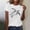 White, variant on FamilyThread Women's Summer Short Sleeve Fashionable Crewneck Cute Animal Graphic Blouse Solid Color Casual Shirt Tops