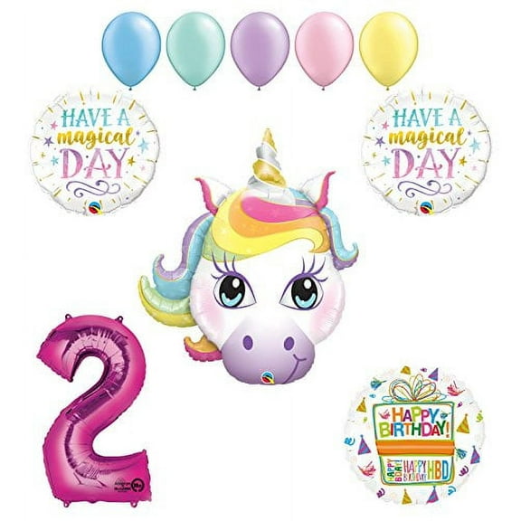 Magical Unicorn 2nd Birthday Party Supplies and Balloon Decorations
