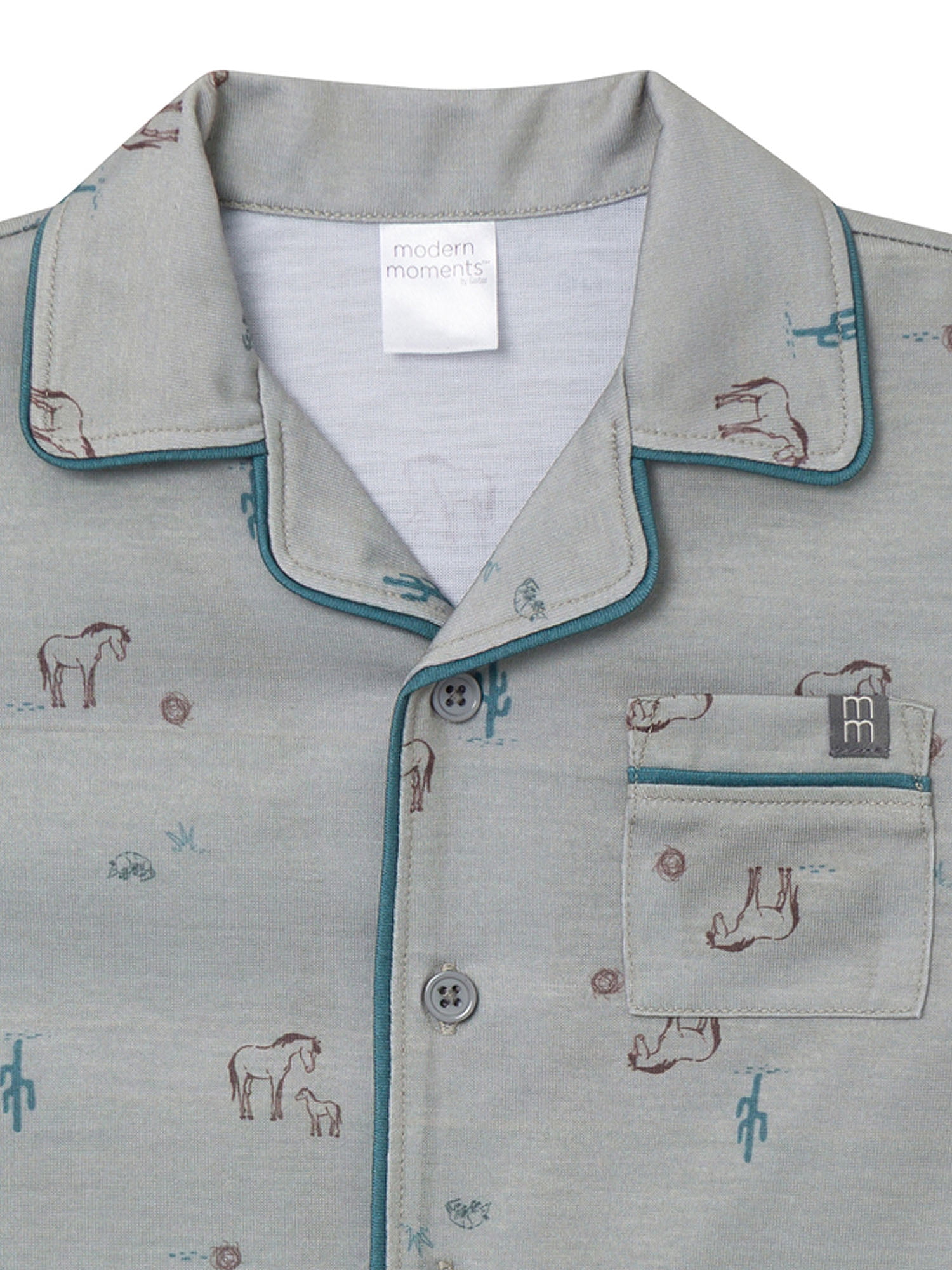 Modern Moments by Gerber Gender Neutral Coat Pajama Short Set, 2-Piece, Sizes 12 Months - 5T