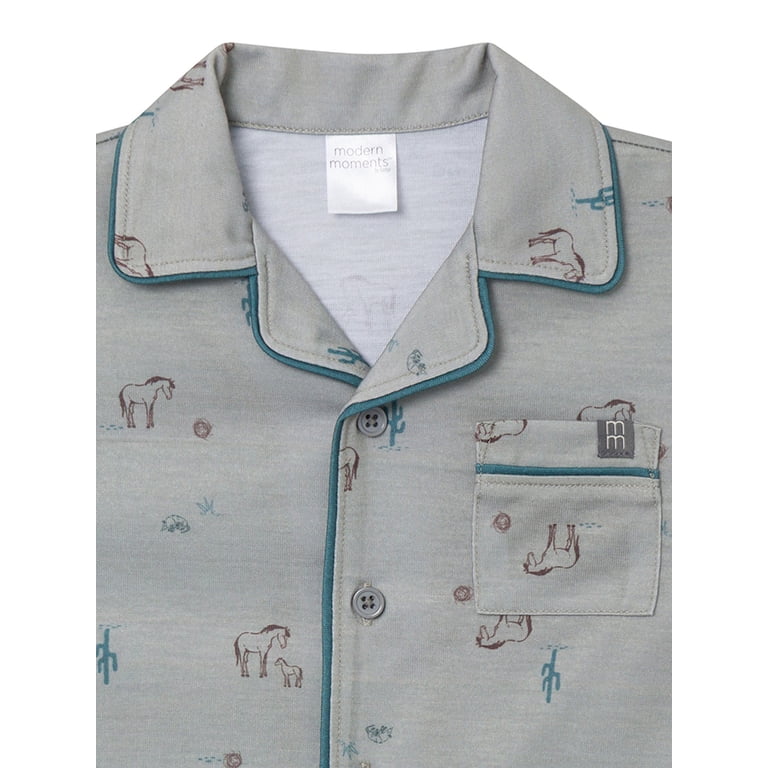 Modern Moments Gender Neutral Button Pajama Shorts Set photo 4