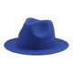 thumbnail image 1 of Sombrero de ala grande de fieltro de lana Simple para hombres y mujeres, sombrero de cadena de lana de estilo británico, sombrero de Jazz Retro clásico, moda de otoño e invierno, 1 pieza, 1 of 4