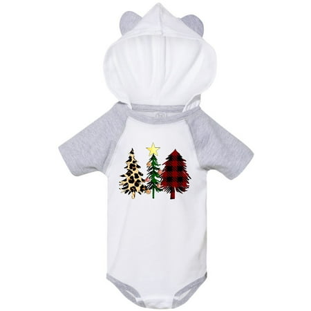 

Inktastic Three Christmas Trees in Plaid and Leopard Print Gift Baby Boy or Baby Girl Bodysuit