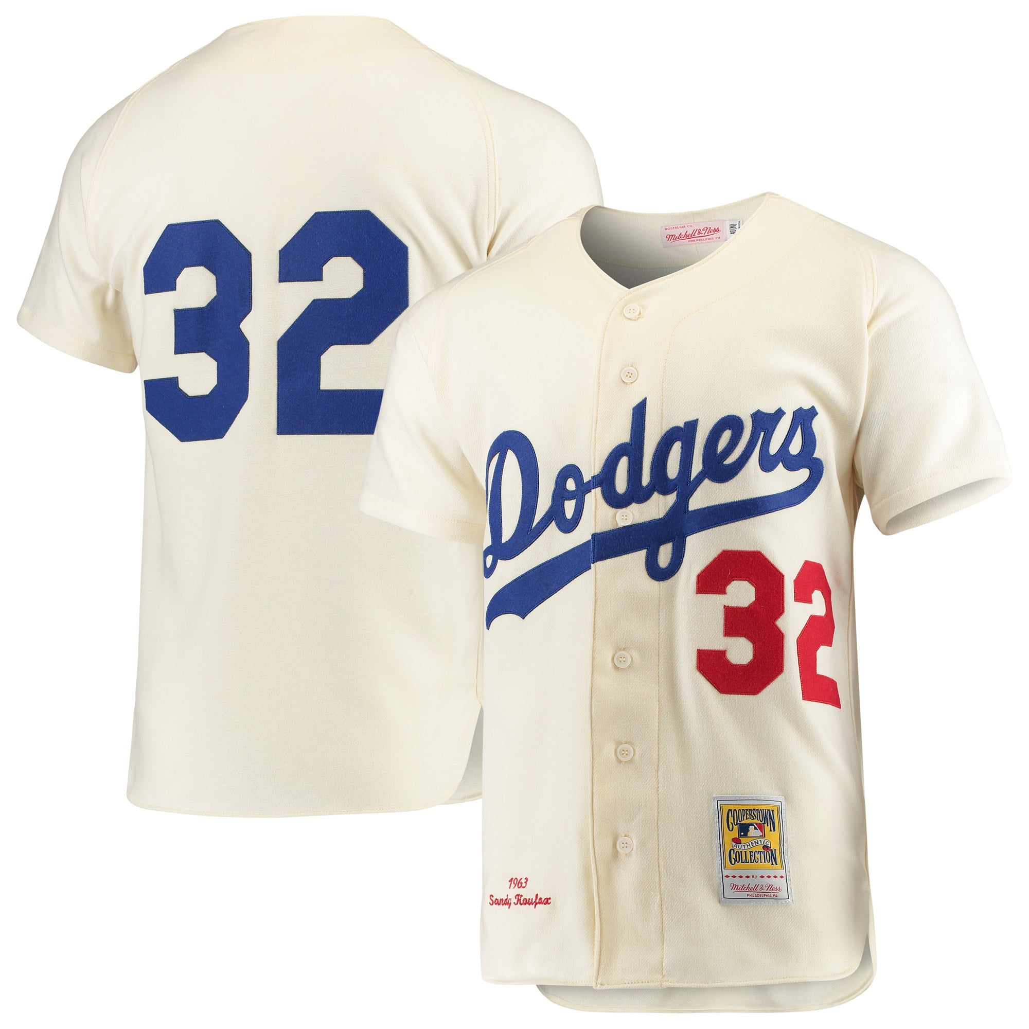 Sandy Koufax Los Angeles Dodgers Mitchell & Ness Cooperstown Collection Authentic Jersey Cream