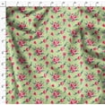 thumbnail image 4 of Soimoi Tissu en Poly Georgette Vert Imprimé Feuilles & Roses au Mètre 52 Pouces de Large, 4 of 5