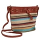 thumbnail image 5 of Fashion Lady Bohemian Stripe Bucket Bag con bolsa de hombro inclinada Regalos para mujeres marrón, 5 of 9