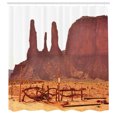 thumbnail image 3 of Ambesonne Tan Shower Curtain, Valley View of Western, 69"Wx84"L, Tan, 3 of 5