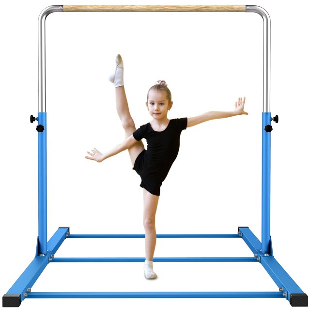 SHIWEI Gymnastics Training Bar- Height Adjustable 3' to 5' Horizontal Kip Bar for Kids