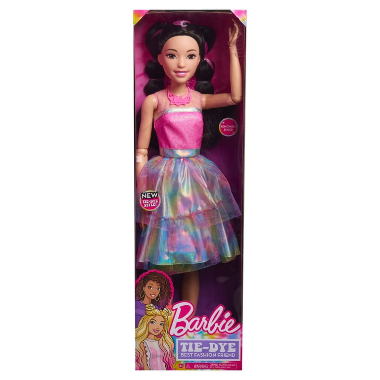 Barbie 28 Inch Tie Dye Style Best Fashion Friend Black Hair Kids Toys for Ages 3 Up Gifts and Presents