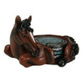 thumbnail image 4 of Rustic Western Brown Chestnut Horse Coaster Holder with Horseshoe Coasters Set, 4 of 9