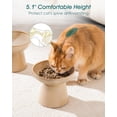 thumbnail image 6 of Ceramic Elevated  Bowls 2-Pack - 6.2" Extra Wide Raised   & Water Dishes, 5.1" Optimal Height Anti-  Shallow Bowls for Cats/Kittens/Dogs, Lead & Cadmium Free (Brown), 6 of 7