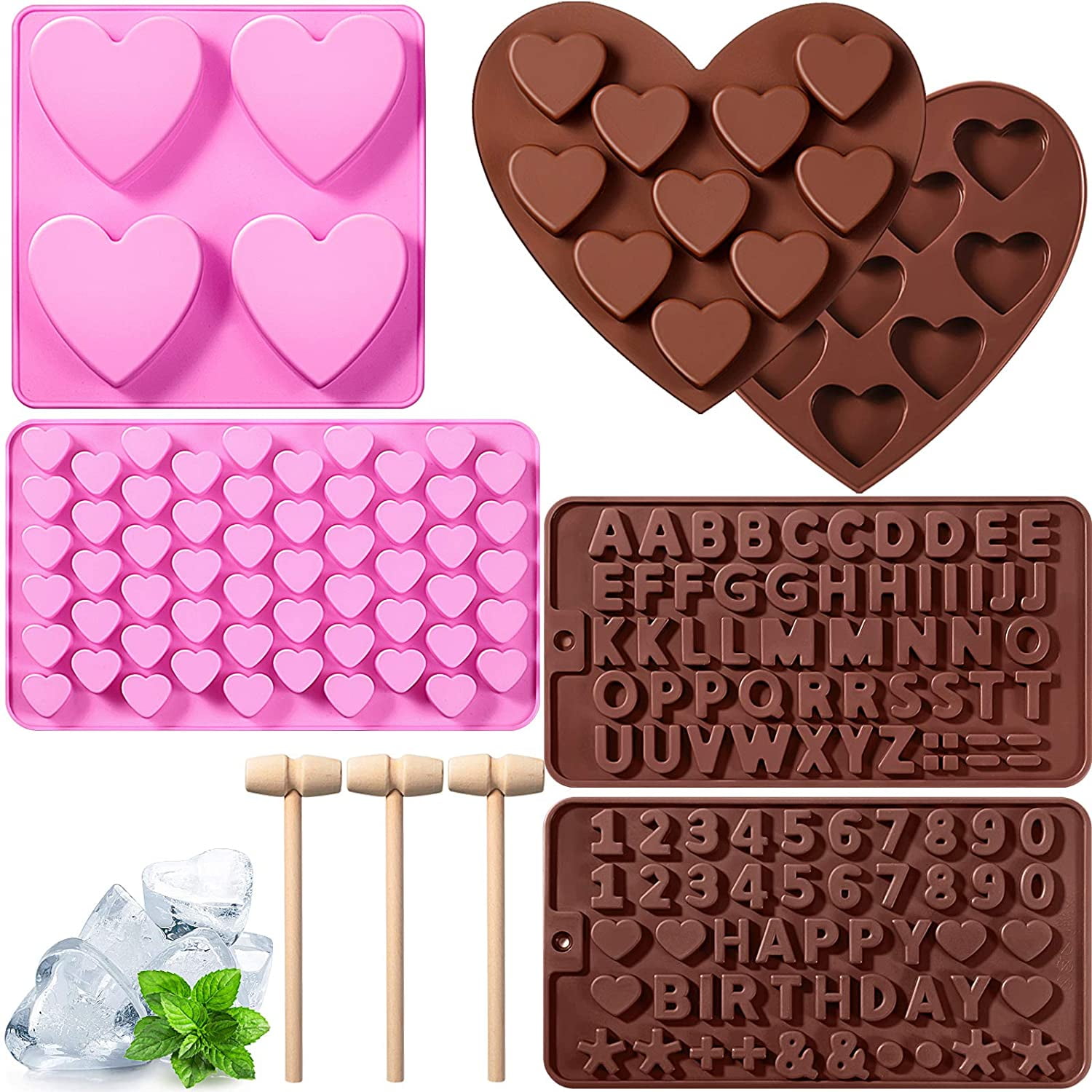 Mini Small Heart Ice Cube Silicone Soap Mold Chocolate Candy Cake Making Mold 