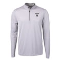 thumbnail image 2 of Men's Cutter & Buck Gray Texas Rangers City Connect Big & Tall Virtue Eco Pique Micro Stripe Recycled Quarter-Zip, 2 of 3