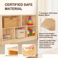 thumbnail image 6 of Kids Bookshelf and Toy Storage Rubber Wood 5 Cube Storage Organizer, 35.4" L Montessori Book Shelf For Kids Rooms Classroom Nursery Daycare, 6 of 8