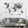 thumbnail image 2 of Enjoy The Wood 3D Wood World Map Wall Art Large Wood Wall Décor Housewarming Gift Idea Wood Wall Art World Travel Map for Home & Kitchen or Office (M, Nordic), 2 of 9
