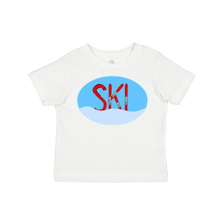 

Inktastic Ski Red Skis and Snow in an Oval Boys or Girls Toddler T-Shirt