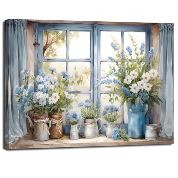 Modern Home Floral Canvas Wall Art Prints Elegant Flower Artwork Wall Decor for Living Room Bedroom Bathroom Office Home Decoration