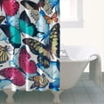 thumbnail image 4 of Butterfly Blue Pink Wing Pattern Shower Curtain 36"x72" ,Bathroom Decorative Shower Curtains Set with 12 Hooks,Modern Waterproof Washable Shower Curtain, 4 of 6