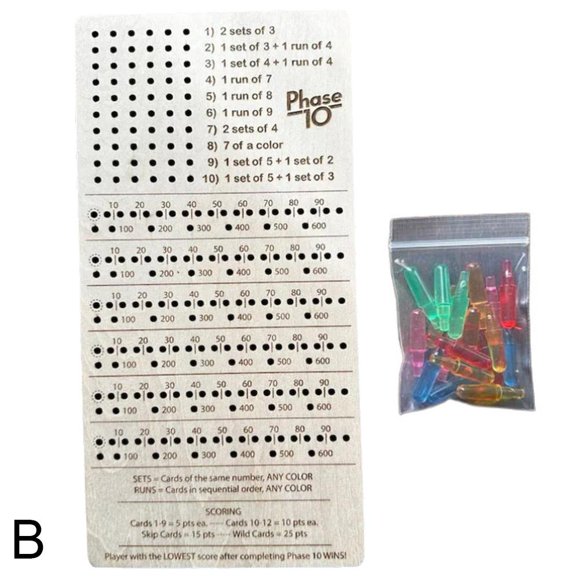 Cross-Border New Phase 10 Score Board Tenth Phase Scoreboard Tray