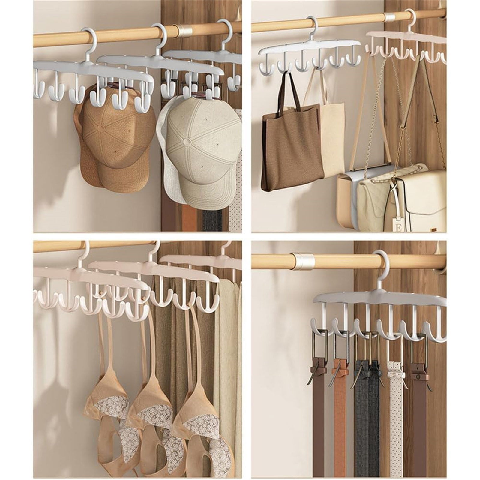 Hat Hangers for Closet, Hat Organizer for Baseball Caps, 360-Degree Rotation Hat Holder Storage with 12 Hooks, Gift for Men, Women, 1 Pcs, 11.81x0.78x2.75"