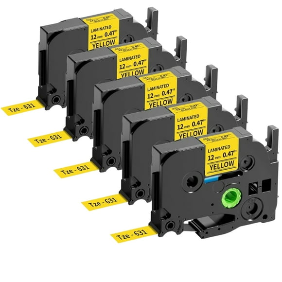 Cinta de etiquetas MarkDomain de repuesto para Brother TZe-631 de 12 mm