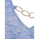 thumbnail image 3 of Camiseta de Espacio Teñido con Panel de Encaje de Talla Grande Rosegal  Mangas largas de talla grande, 3 of 5
